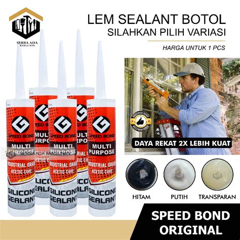 Jual LEM Silicone Sealent Kaca Acetic Silen White Black Clear Silicon