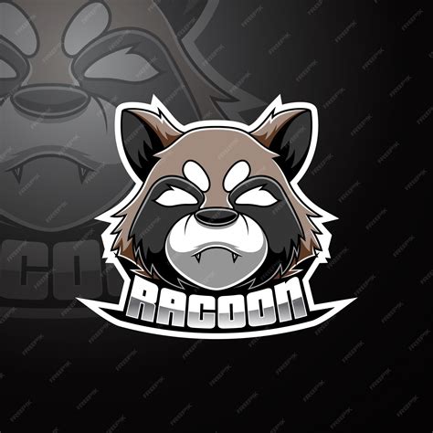 Design De Logotipo De Mascote Esport Guaxinim Vetor Premium