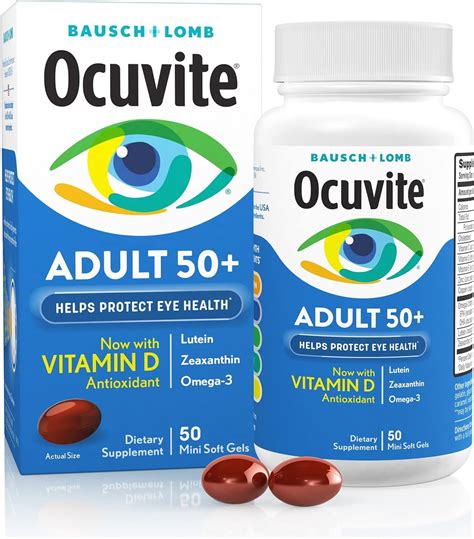 Preservision Bausch And Lomb Ocuvite Adult 50 Eye Vitamin And Mineral Softgels Contains Zinc