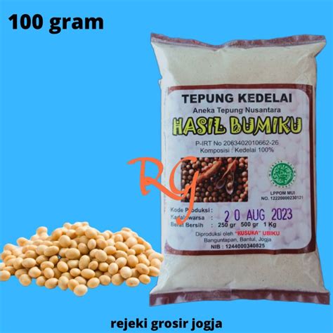 Jual Tepung Kedelai Putih Organik Kemasan 100 GRAM Tepung Kacang