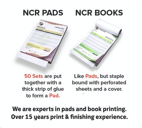 Personalised Duplicate A Invoice Book Pad Print Ncr Receipt Book