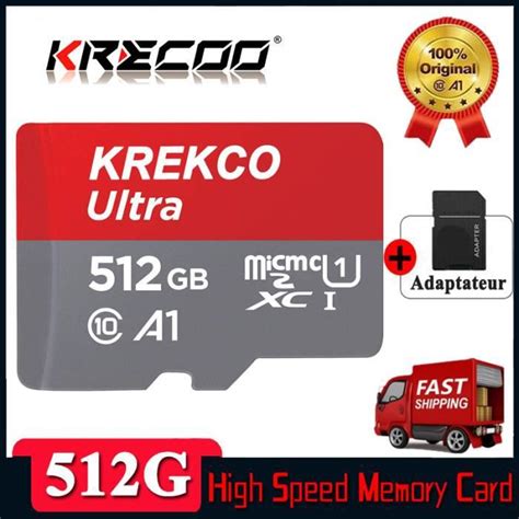 KREKCOCarte Mémoire 512 go Micmc sd Adaptateur carte micro sd pour