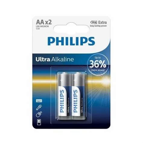 Lithium Philips LR6 E2B Ultra AA 2 Alkaline Battery For Torch Toys 1