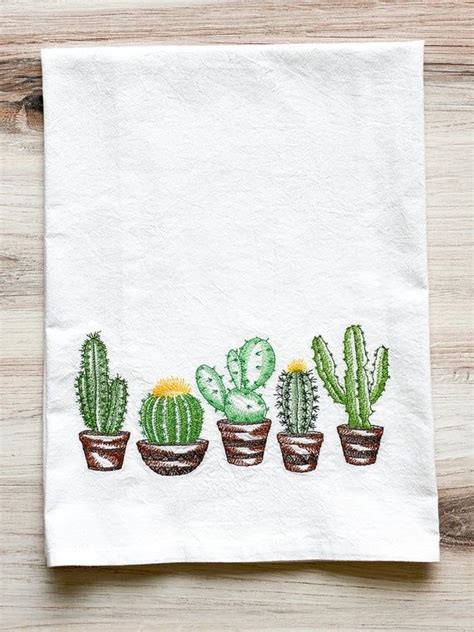 Embroidered Flour Sack Tea Towel Home Decor Kitchen Linens Dish