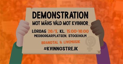 Stor Demonstration Mot Mäns Våld Mot Kvinnor Unizon