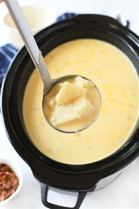 Homemade Slow Cooker Cheesy Potato Soup Sizzling Eats