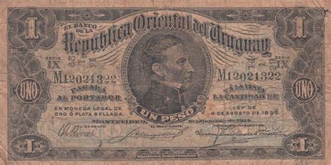 RealBanknotes.com > Uruguay p9b: 1 Peso from 1924