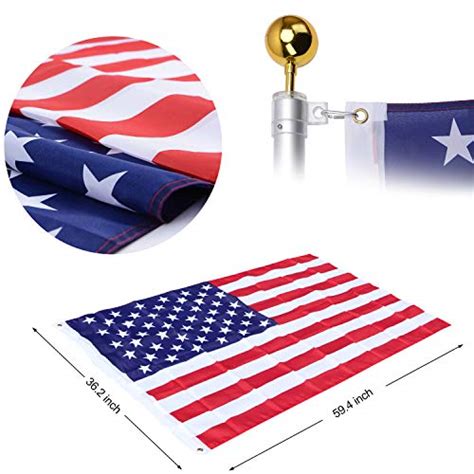 Gientan Ft Telescopic Flag Pole Extra Thick Heavy Duty Aluminum