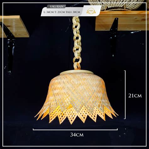 Jual Kap Lampu Bambu Krongso Hiasan Lampu Bahan Bambu Aesthetic