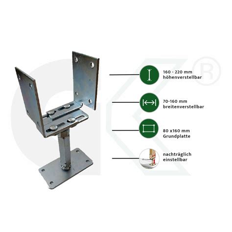 Pfostentr Ger F R Holzpfosten Verstellbar In Der H He Und Breite