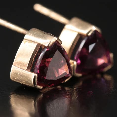 14K Rhodolite Garnet Earrings | EBTH