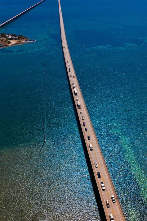 Aerial View Of The Seven Mile Bridge Florida Keys Florida Usa