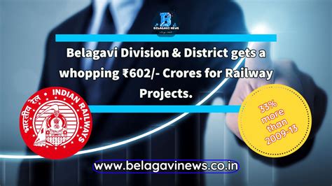 Belagavi District Gets Whopping 602 Crores For Railway Projects In