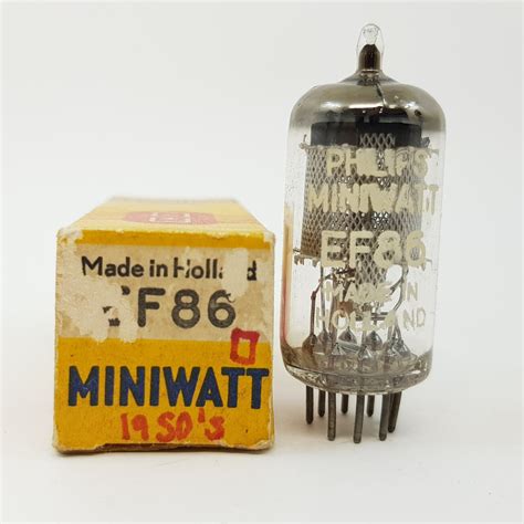 1 X EF86 PHILIPS MINIWATT TUBE SQUARE GETTER 1950s NOS NIB RC165