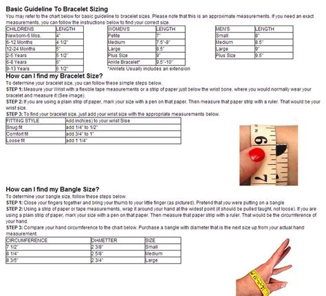 bracelet sizing chart - kids too | Bracelet sizes, Chart, Finding yourself