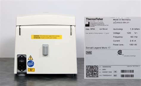 Thermo Sorvall Legend Micro 17 Benchtop Microcentrifuge 75002431 With