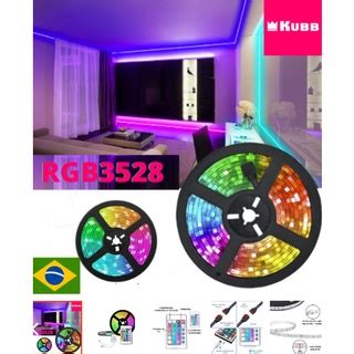 Fita Led Ultra Rgb 3528 Prova D Agua Fonte Controle Rolo 5m 15