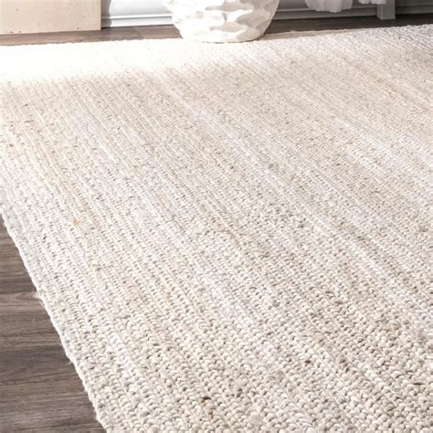 Nuloom Rigo Chunky Loop Jute Off White 9 Ft X 12 Ft Farmhouse Area