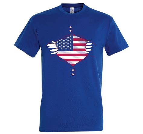 Youth Designz T Shirt Usa Flagge Herz Herren Shirt Mit Trendigem Frontprint