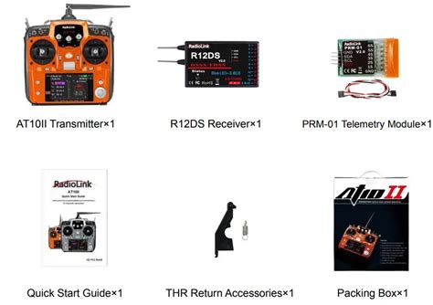 RadioLink AT10II 12 Channels RC Transmitter And Receiver User Guide