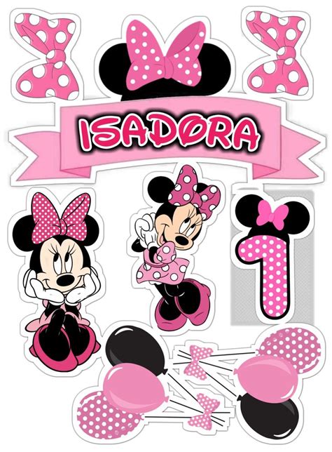 Mncsugiarto Pinterest Pin Topper De Bolo Da Minnie Rosa