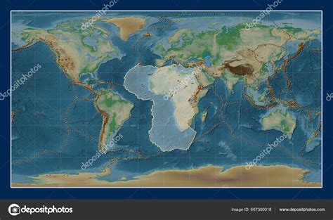 African Tectonic Plate Physical Elevation Map Patterson Cylindrical ...