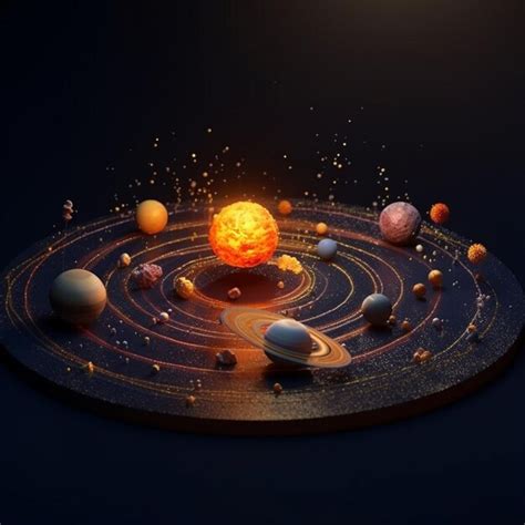 illustration   solar system  planets  sun generative ai