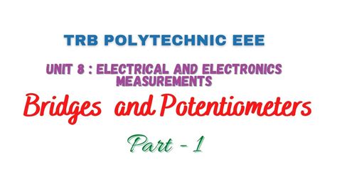 Electrical And Electronics Measurements Trb Polytechnic Eee Trb Eee