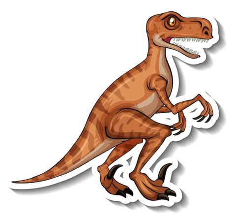 Adesivo De Personagem De Desenho Animado De Dinossauro Velociraptor