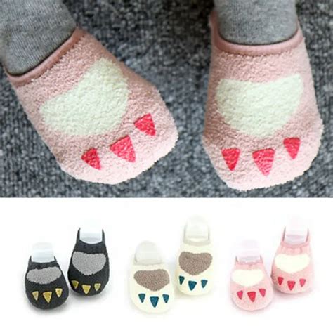 Toddler Baby Kids Girls Cute Non slip Slipper Socks Soft Warm Coral ...