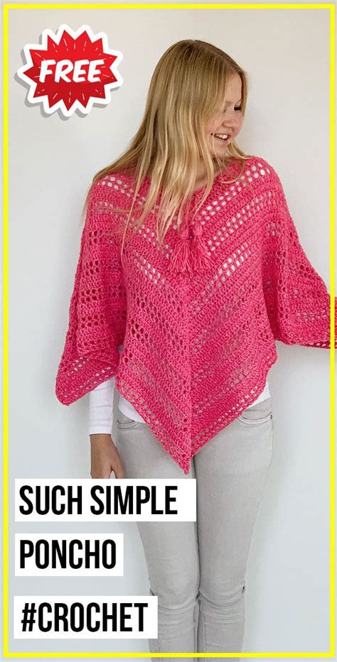 Crochet Such Simple Poncho Free Pattern Crochet Poncho Free Pattern Poncho Pattern Crochet