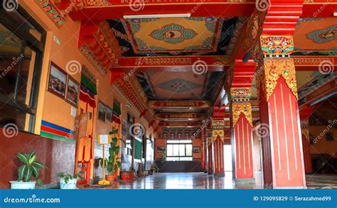 Colorful Ceiling and Pillars of Namo Buddha Monastery Editorial Stock Image - Image of ancient ...