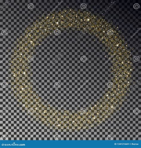 Circle Gold Sparkle Frame Luxury Golden Circular Border With Effect