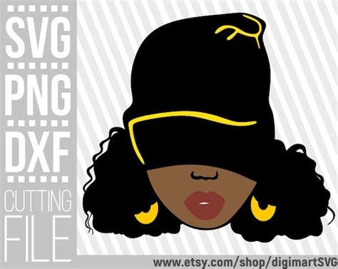 Woman Svg Afro Woman Svg Beanie Hat Svg Melanin Svg Rap Etsy