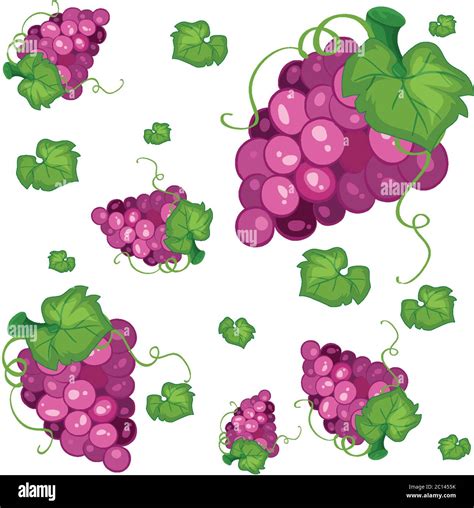 Seamless background design with purple grapes illustration Stock Vector ...