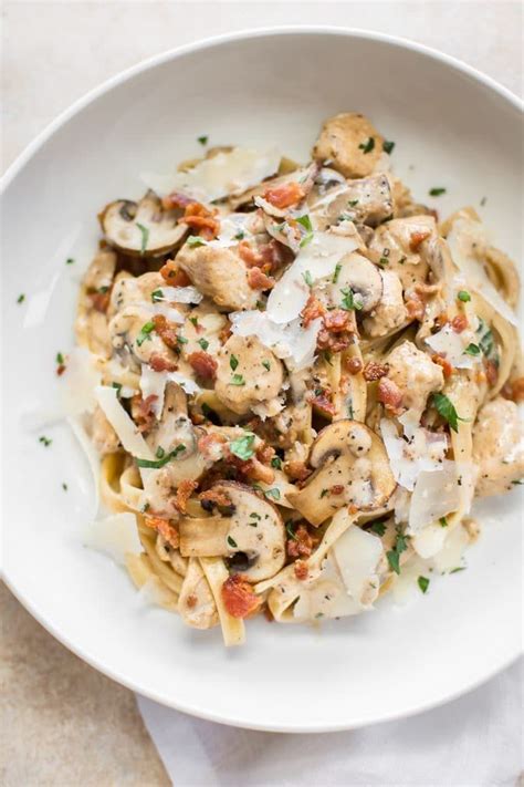 This Chicken Bacon Mushroom Pasta Recipe Is A Quick And Simple