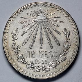 1945 M Mexico 1 Peso - United Mexican States - BU Silver | North ...