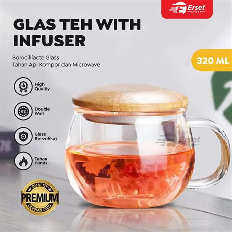 Jual Gelas Saring Teh Cangkir Teh Tea Cup Mug With Infuser Filter Tutup