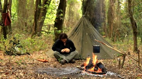 Solo 4 Days Bushcraft 2 Camps Polish Lavvu Carving A Cup Making A Pot Hanger And Rotisserie