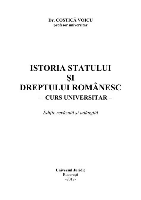 Pdf Istoria Statului Si Dreptului Romanesc Dokumen Tips