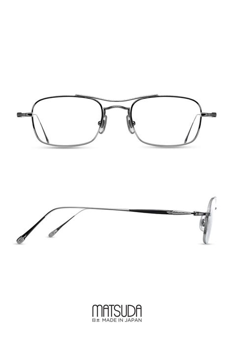 Matsuda Optical Collection M3026 Intricately Engraved Full Rimmed Rectangle Style