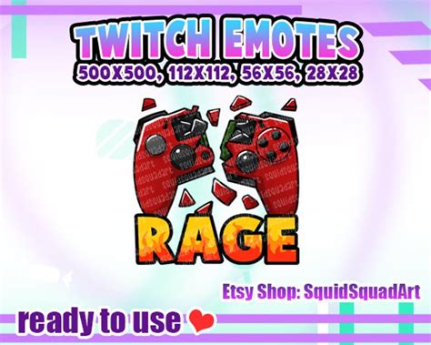 Gamer Rage Broken Controller Emote For Twitch Youtube Facebook Etsy