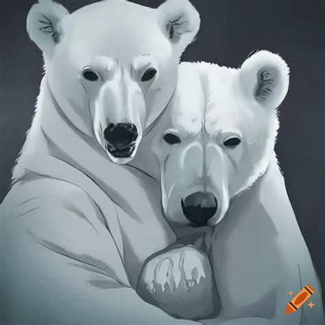 Two Polar Bears Hugging On Craiyon