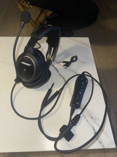 Bose A20 Aviation Headset With Bluetooth Dual Plug Cable Black