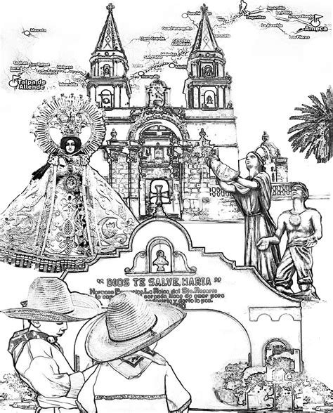 Dibujo Para Colorear De Talpa De Allende Jalisco M Xico Pueblo Etsy