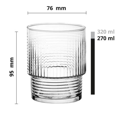 Szklanki Ryflowane Niskie Do Napoj W Whisky Soku Wody Ml Szt