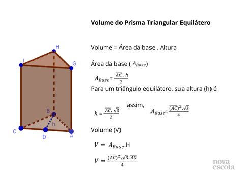 Volume De Triangulo - Volume de Prismas Retos de Bases Triangulares - Planos de aula - 9º ano