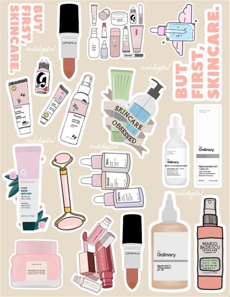 Skincare Stickers Планировщики Рисунки Sharpie Гелевые ручки