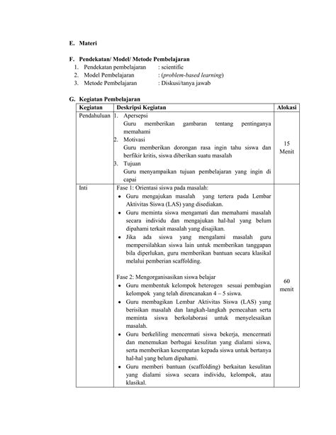 Format Rencana Pelaksanaan Pembelajaran Pdf