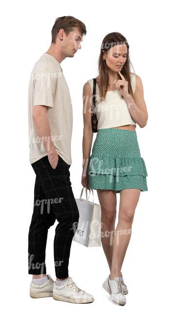 Cut Out Man And Woman Standing An Looking At Shop Windows Vishopper